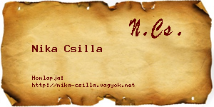 Nika Csilla névjegykártya